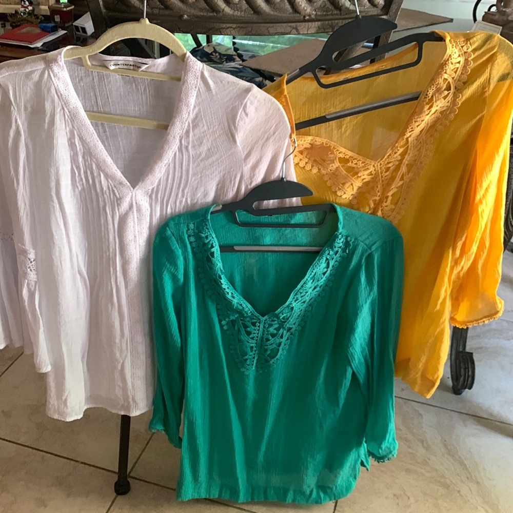 Lot of 3 Rayon / Polyester Blend Tops